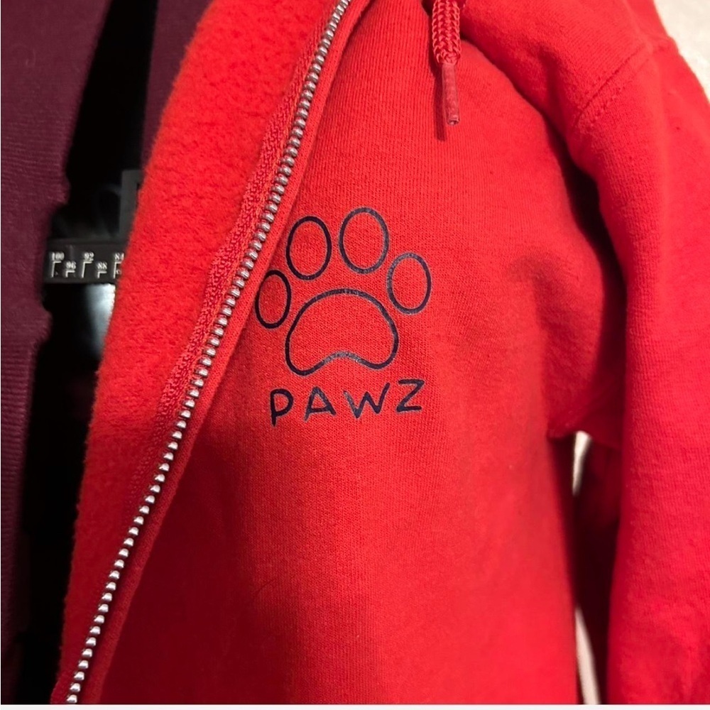 PAWZ Red Fleece with Paw Logo - Picture 2 of 5
